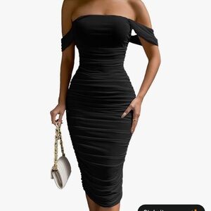 Elegant Black Off-Shoulder Dress